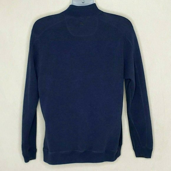 Tommy Bahama Men's Blue Pullover Sweater 1/4 Zipper Front Mock Neck - Picture 4 of 6